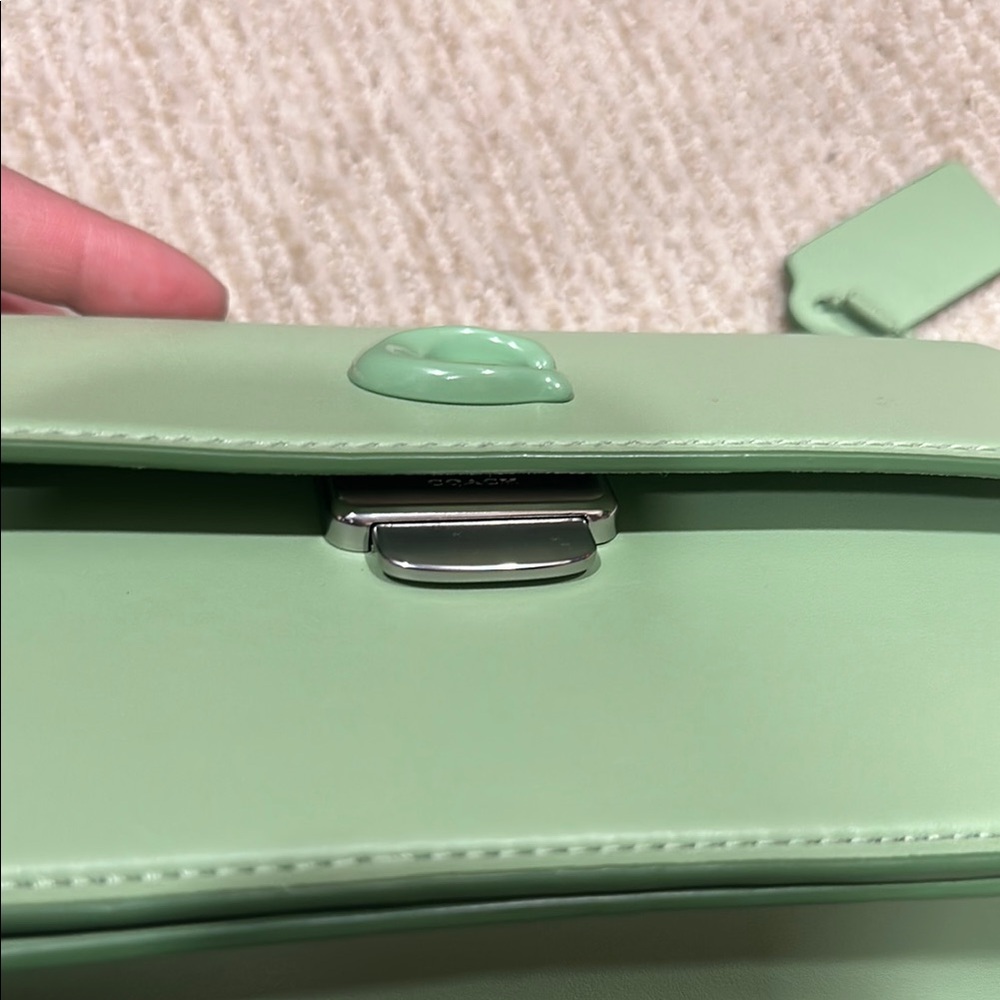Coach Juno Crossbody in Glovetan leather and color Pale Pistacio - Picture 7 of 15